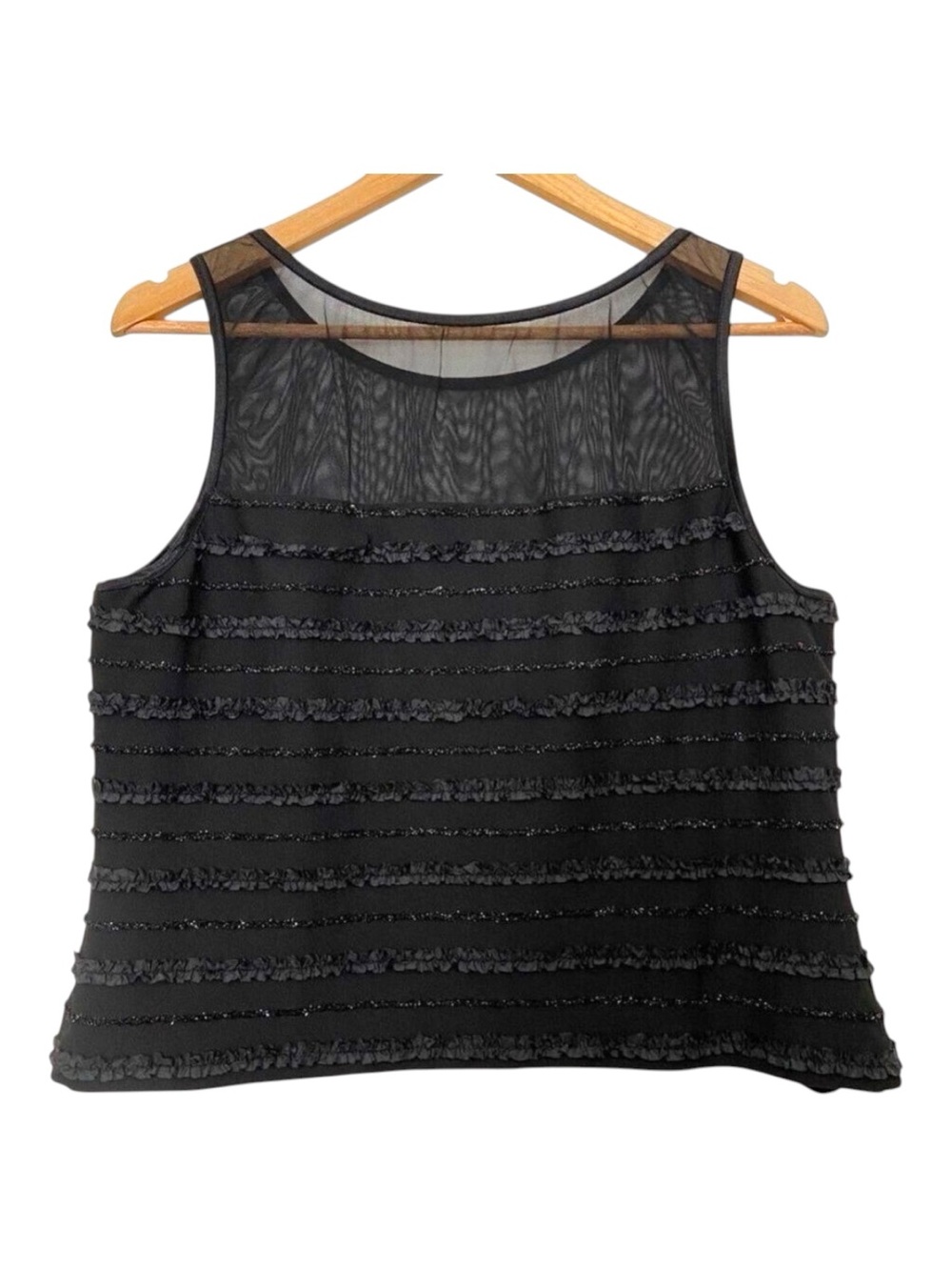 JOSEPH Ribkoff Black crop top sheer sleeveless stylish camisole size 16 cami